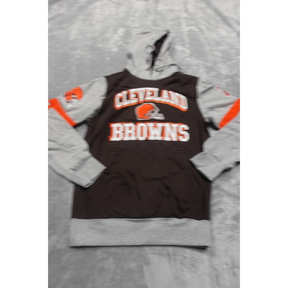 Cleveland‎ Browns Men's XS Gray NFL Pullover Logo Front Hoodie NWOT
